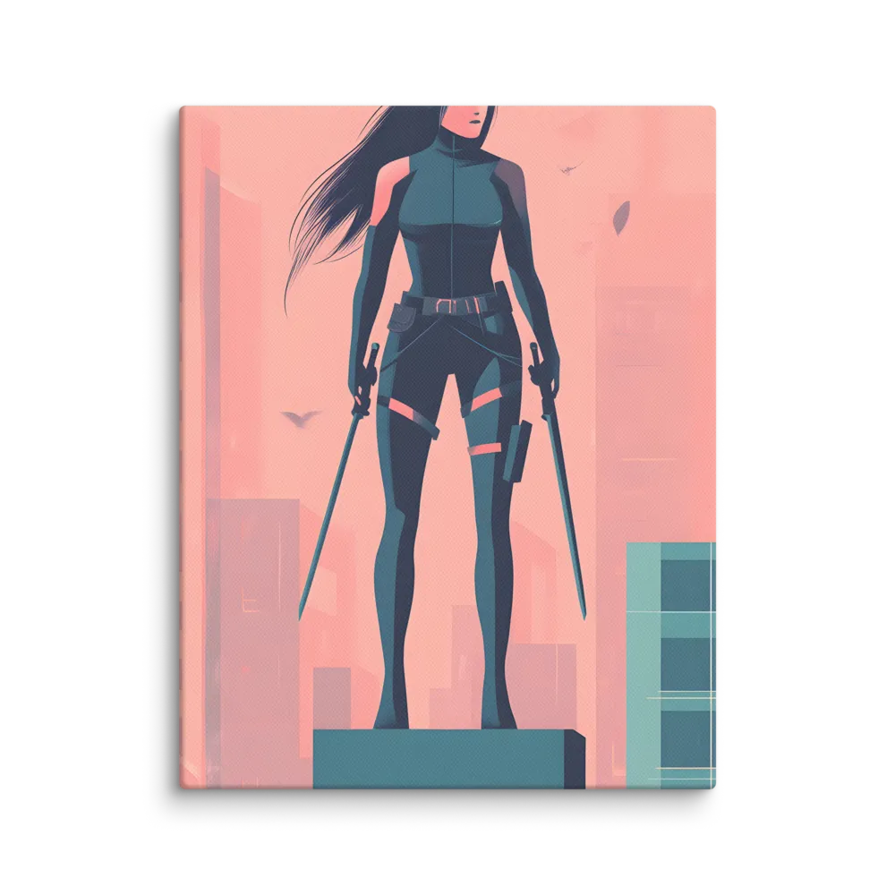 Urban Sentinel: A Warrior's Stand | Canvas | 11″×14″
