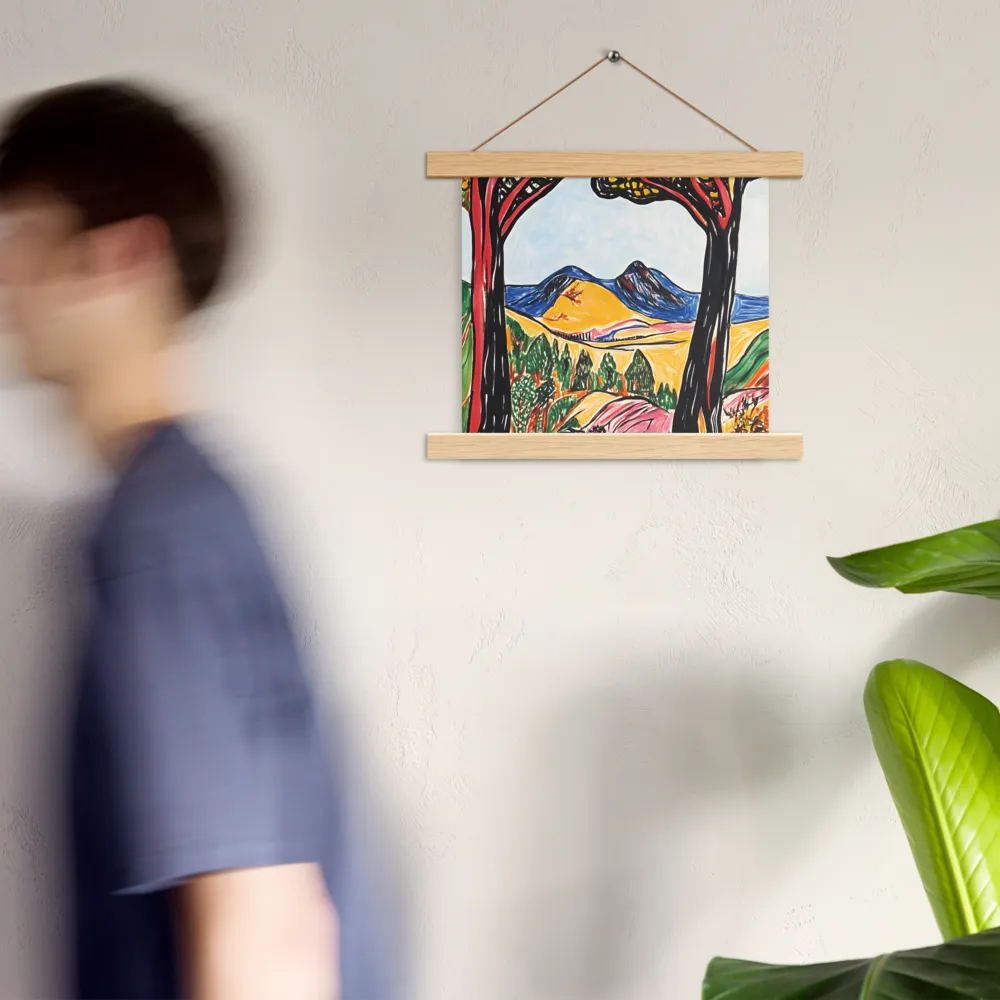 Vibrant Nature's Embrace | Poster With Oak Wood Hanger | 10″×10″