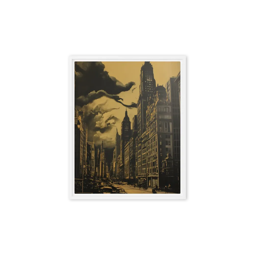 Echoes of a Forgotten Skyline | Canvas with White Frame | 8″×10″