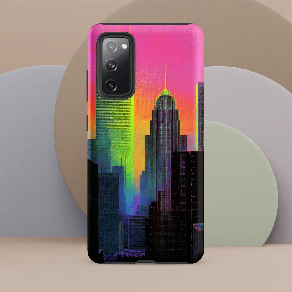 Neon Dreamscape: A Synthwave City | Phone Case |  S20 FE | Tough Case | Matte