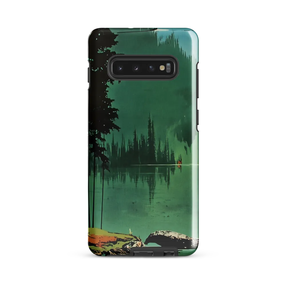 Serenity Reflected: A Tranquil Lake Scene | Phone Case |  S10 Plus | Tough Case | Glossy