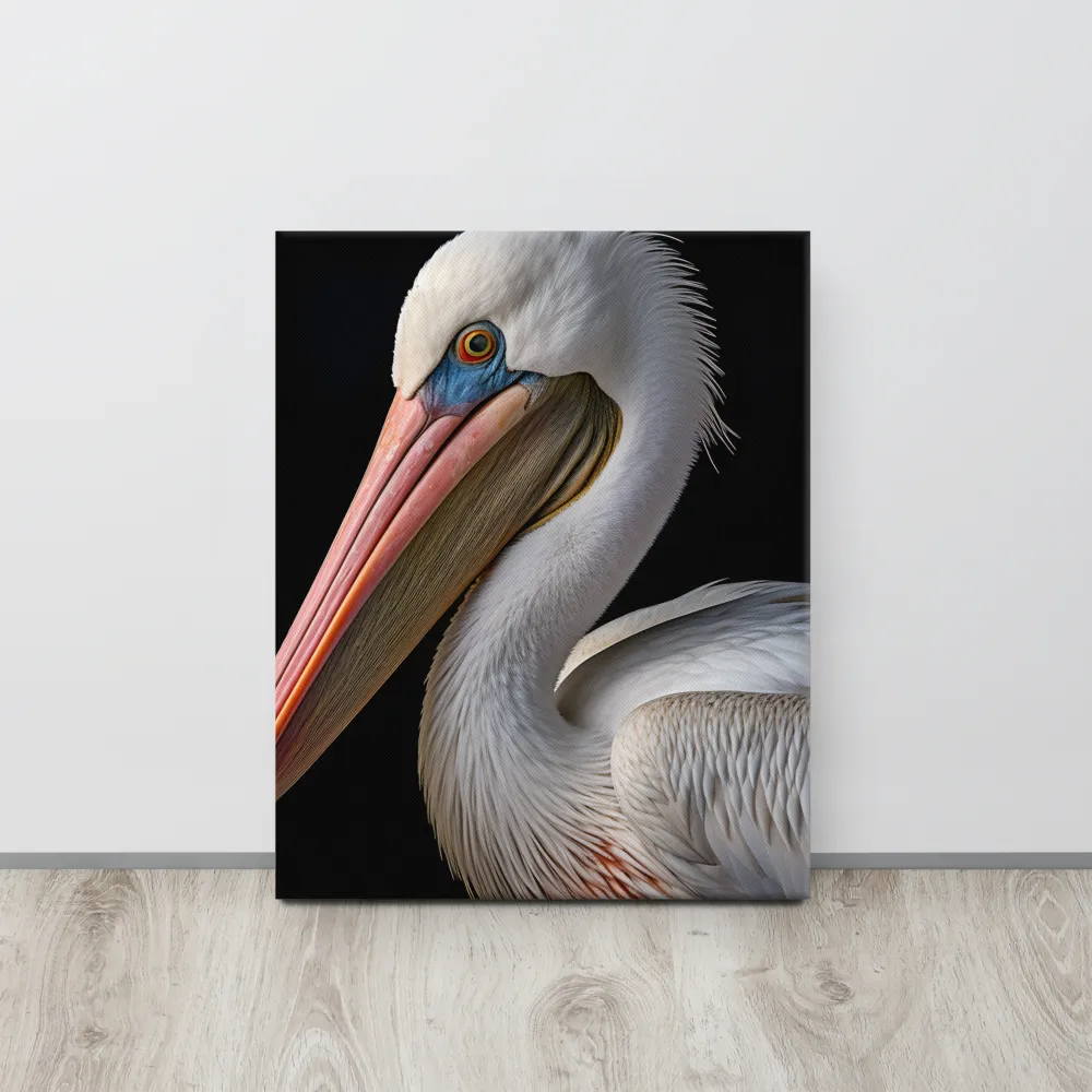 Elegance in White: The Pelican | Canvas | 16″×20″