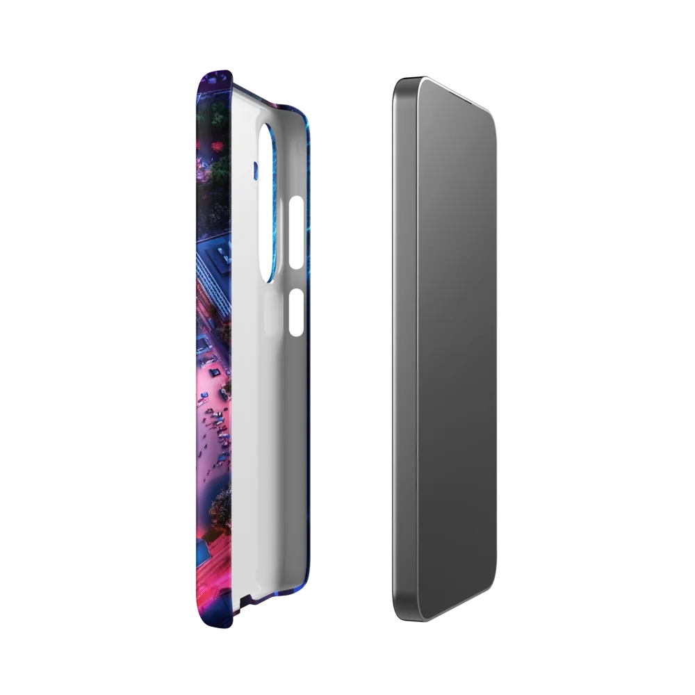 Twilight Reflections: A Serene Beach Aerial | Phone Case |  S24 | Snap Case | Matte