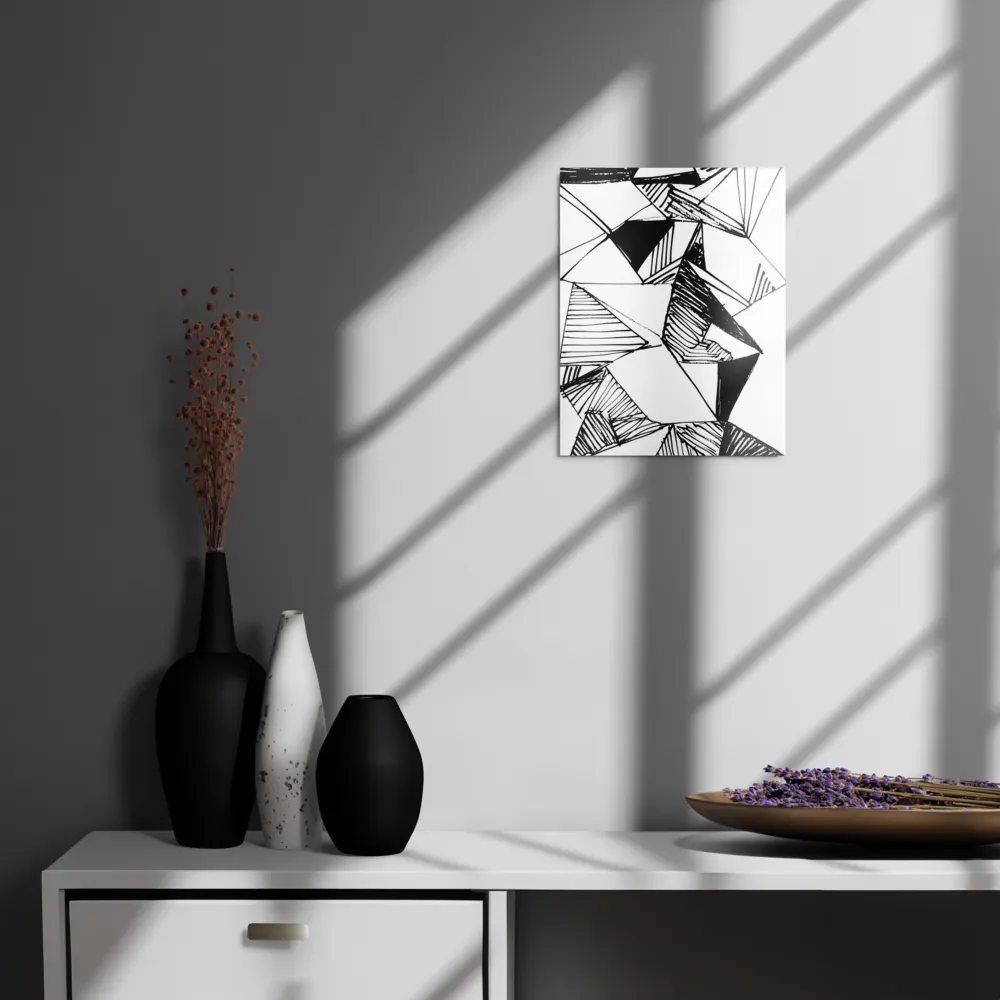 Dynamic Geometry in Ink | Metal Print | 11″×14″