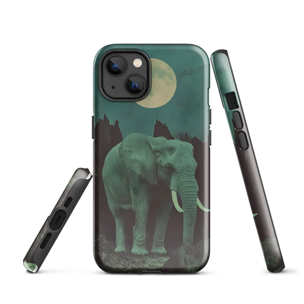 Ethereal Presence: Elephant Under a Full Moon
