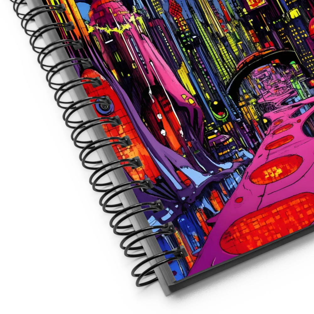 Neon Dreams of a Futuristic City | Spiral Notebook