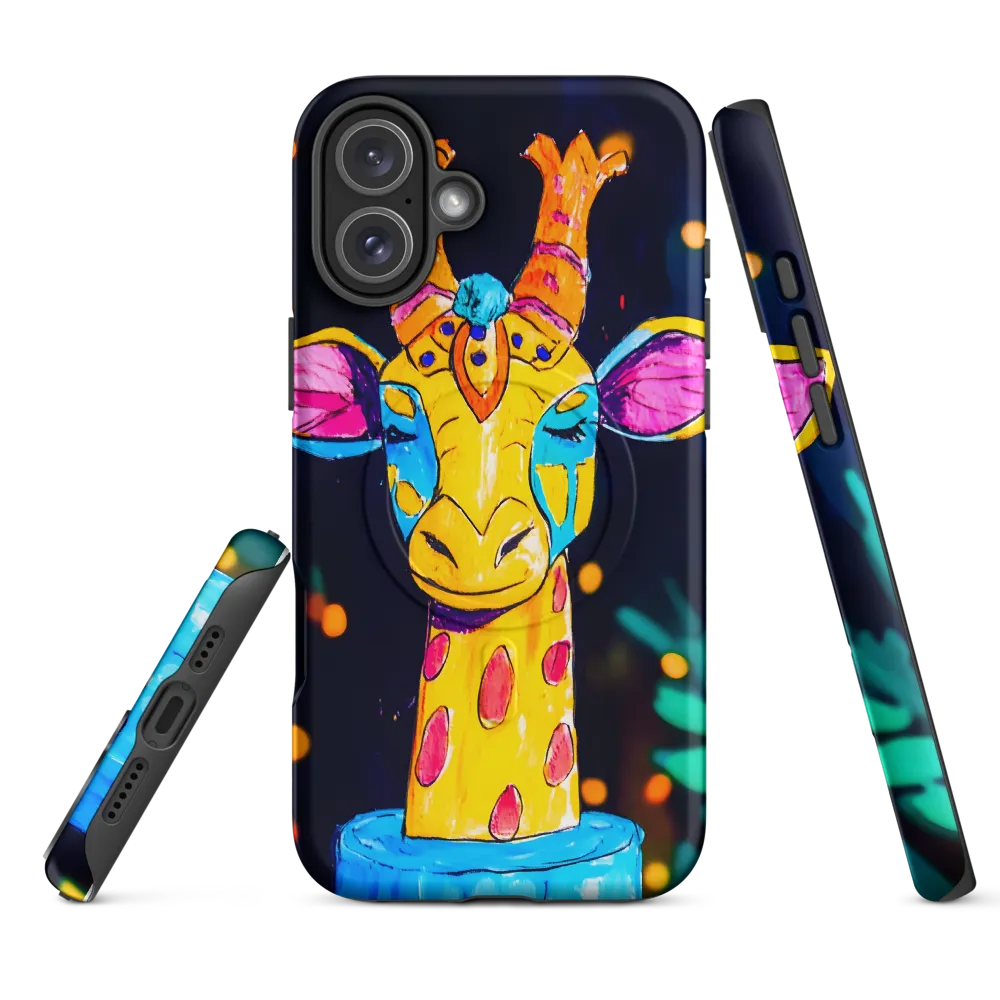 Whimsical Giraffe in Vibrant Colors | Phone Case |  16 Plus | MagSafe® Tough Case | Matte