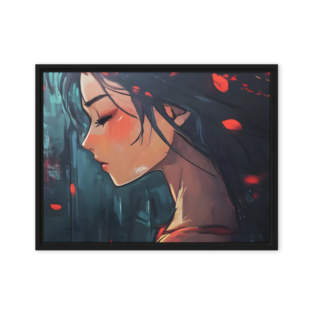 Whispers of Melancholy | Canvas with Black Frame | 18″×24″