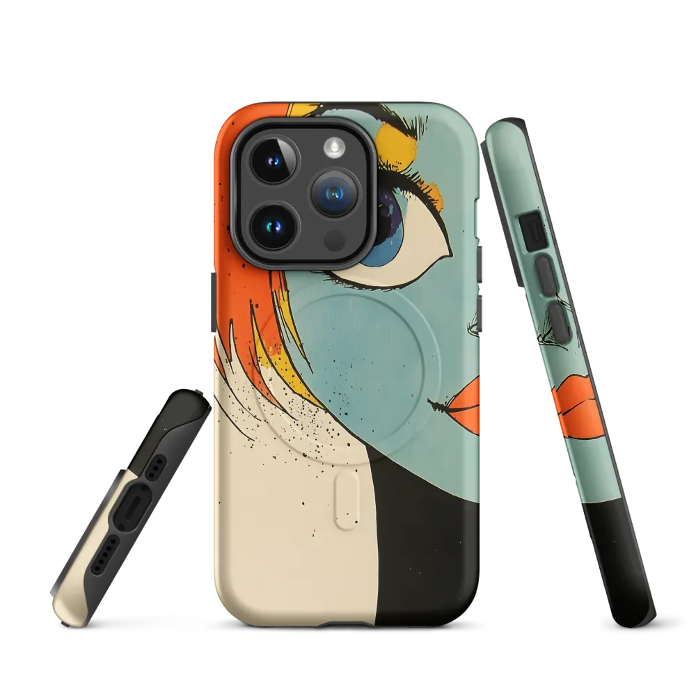 Vivid Expressions: A Portrait in Blue | Phone Case |  14 Pro | MagSafe® Tough Case | Matte