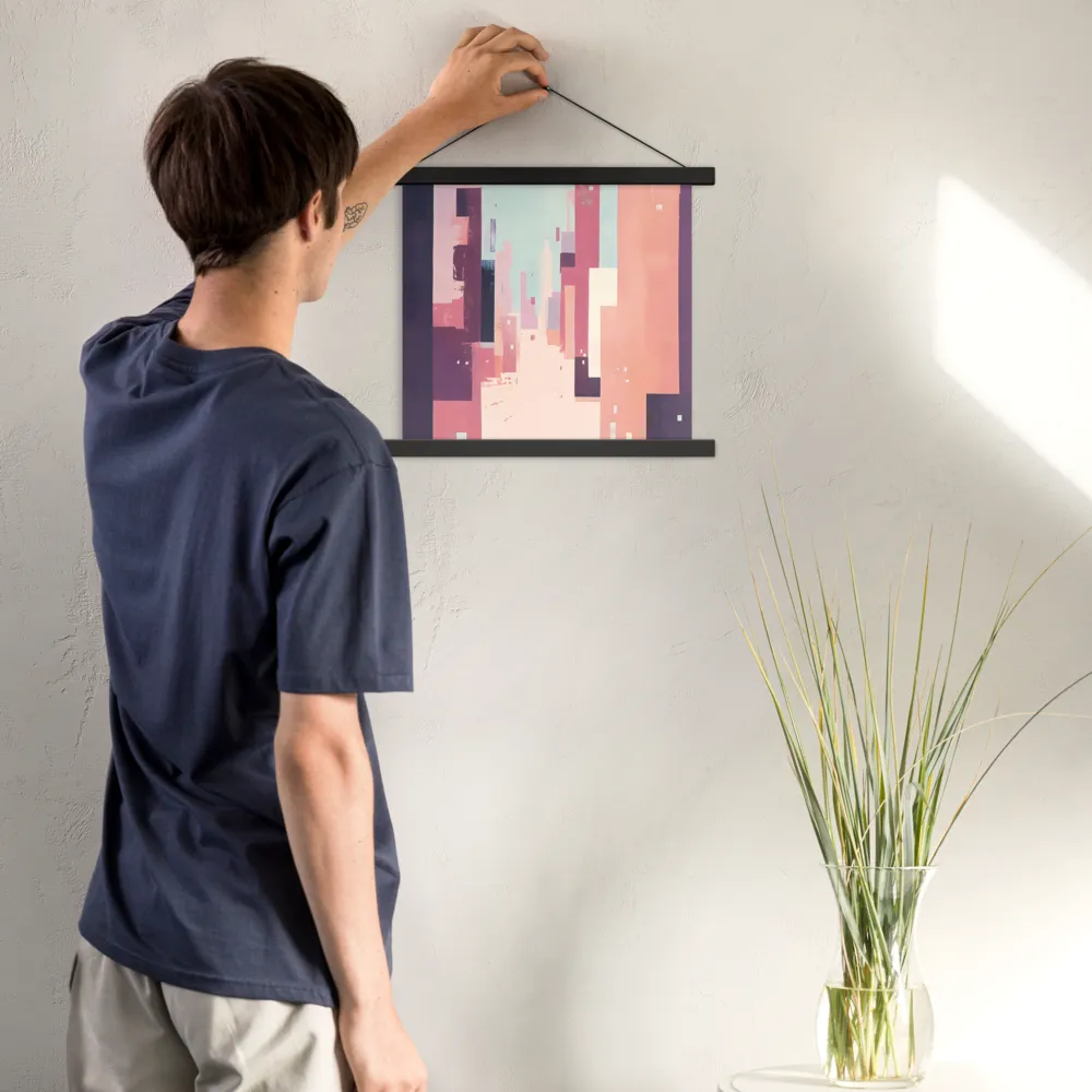 Tranquil Cityscape | Poster With Black Wood Hanger | 14″×14″
