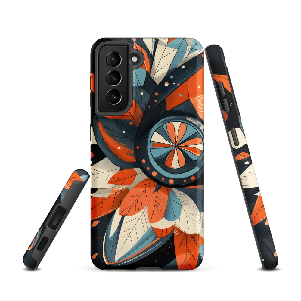 Floral Symphony in Orange and Teal