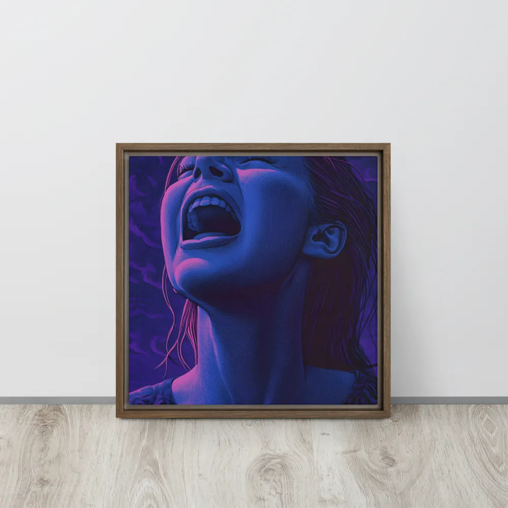 Echoes of Anguish | Canvas with Brown Frame | 16″×16″