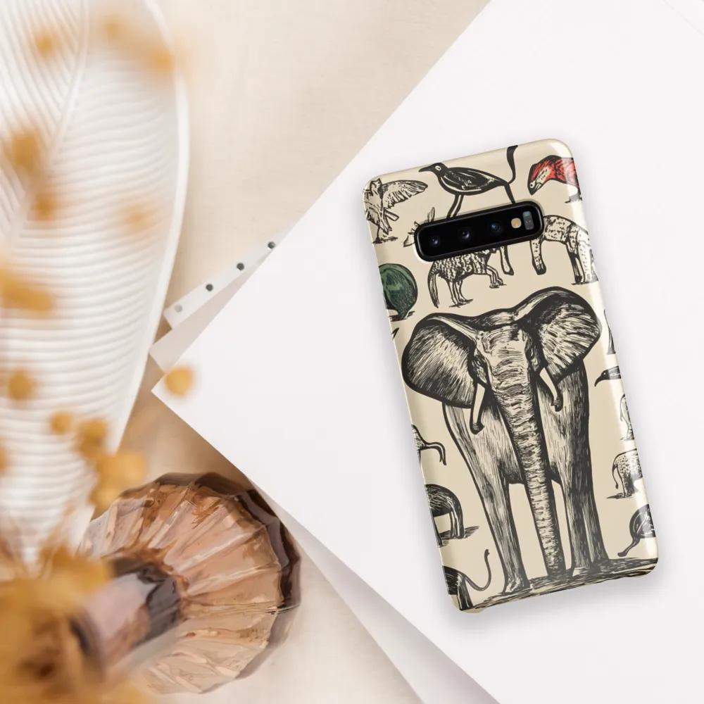 Whimsical Wildlife: A Linocut Journey | Phone Case |  S10 Plus | Snap Case | Glossy