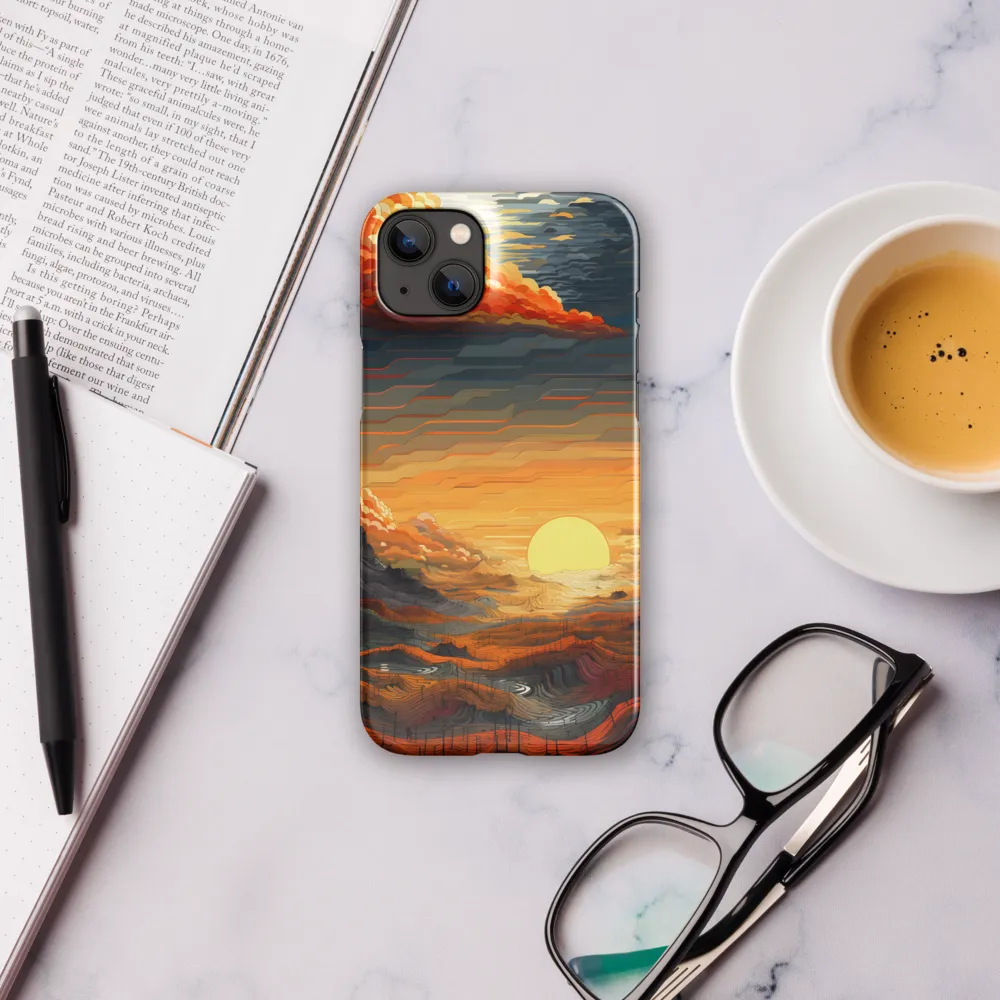 Ethereal Sunset: A Serene Landscape in Flowing Forms