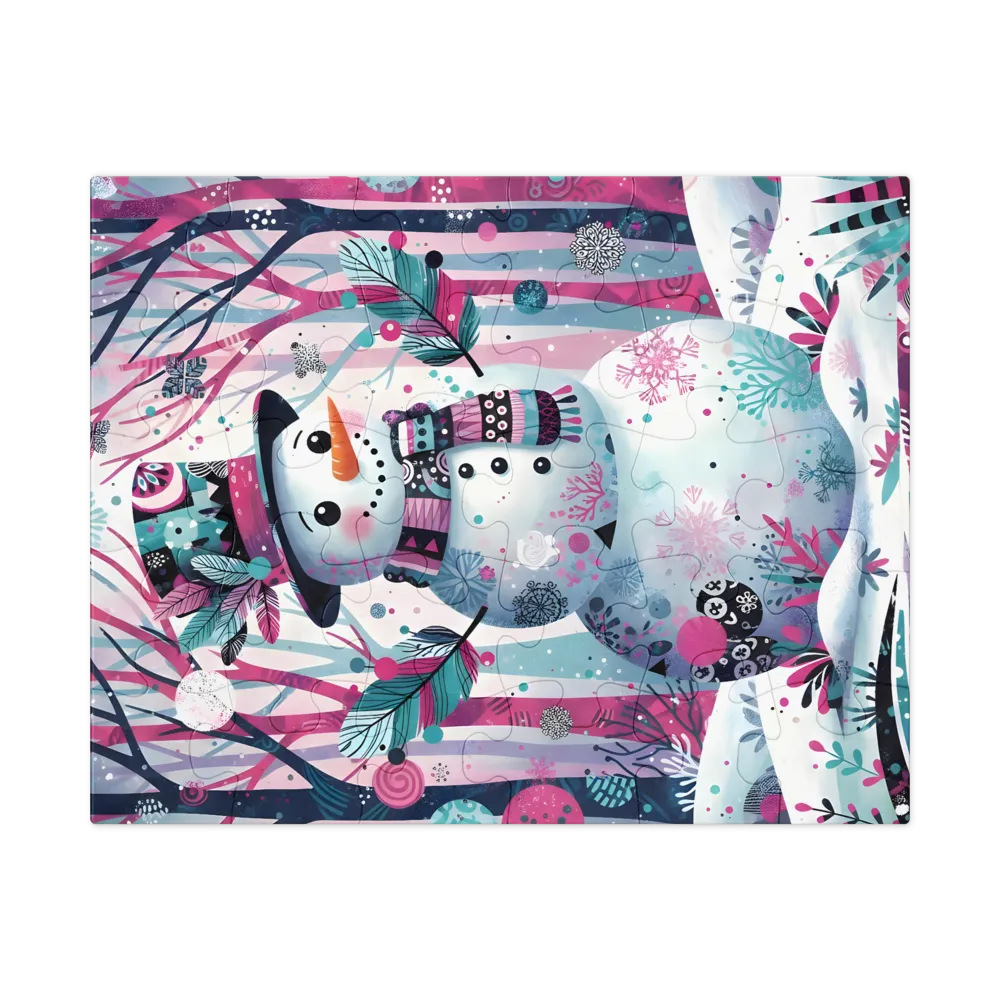 Enchanted Snowman 
 Jigsaw Puzzle in Tin Box