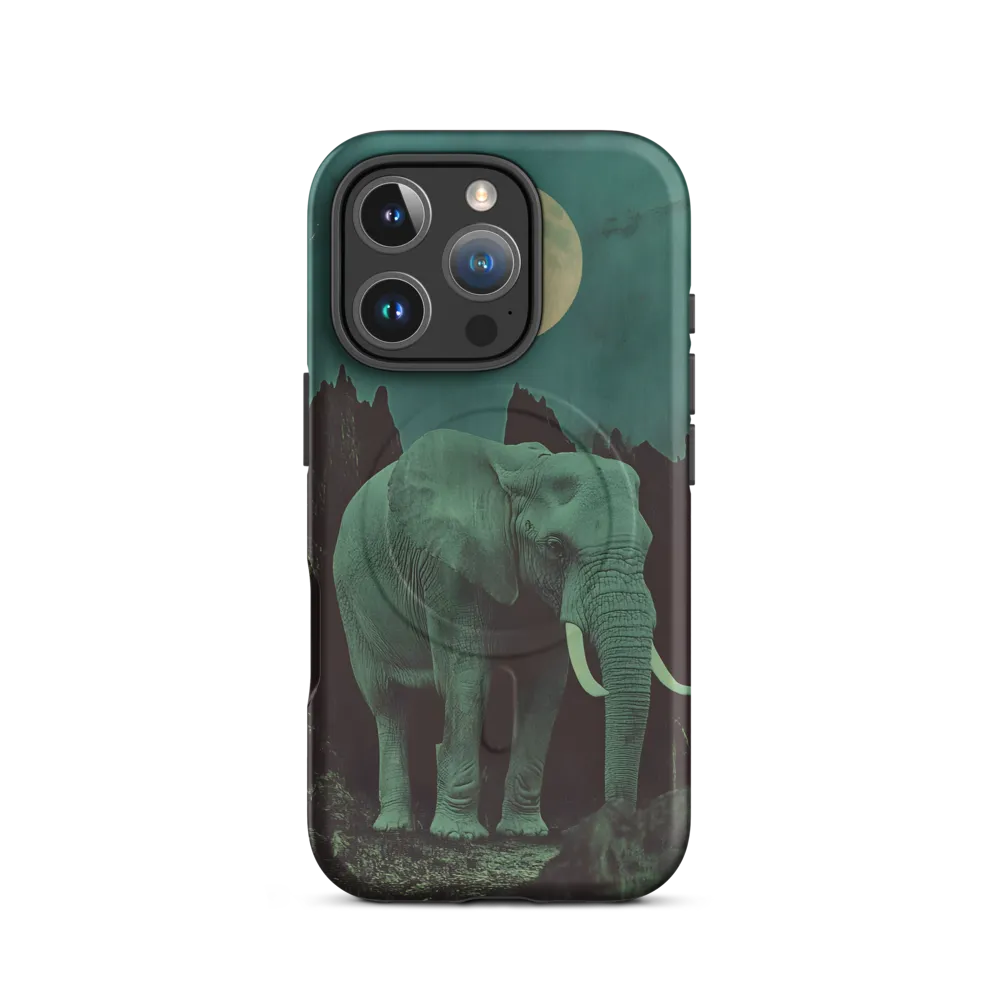 Ethereal Presence: Elephant Under a Full Moon