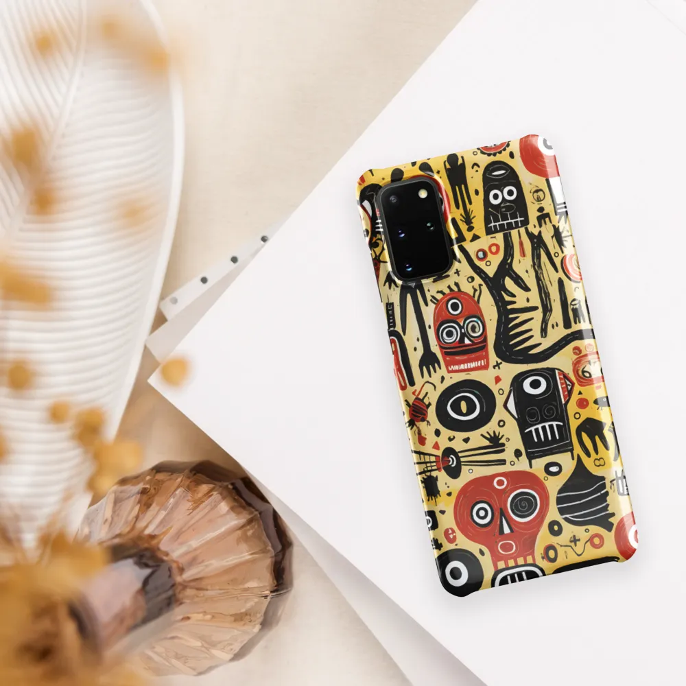 Abstract Encounters: A Dance of Faces and Symbols | Phone Case |  S20 Plus | Snap Case | Glossy
