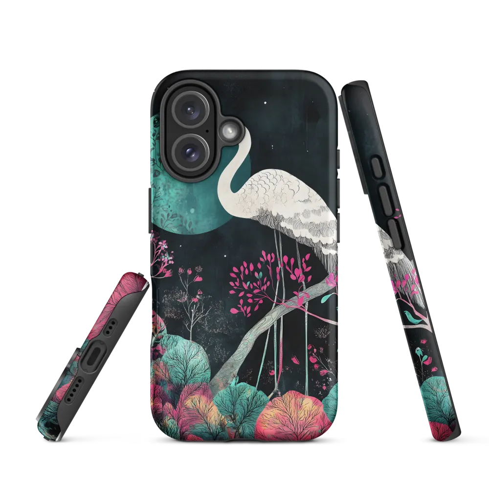 Ethereal Presence: Heron in a Floral Dreamscape | Phone Case