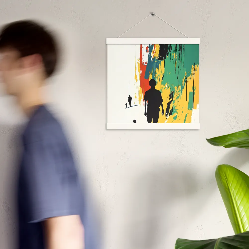 Journey of Silhouettes | Poster With White Wood Hanger | 12″×12″