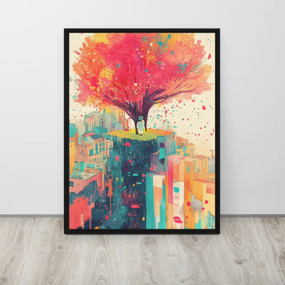 Whispers of Urban Dreams | Canvas with Black Frame | 24″×32″
