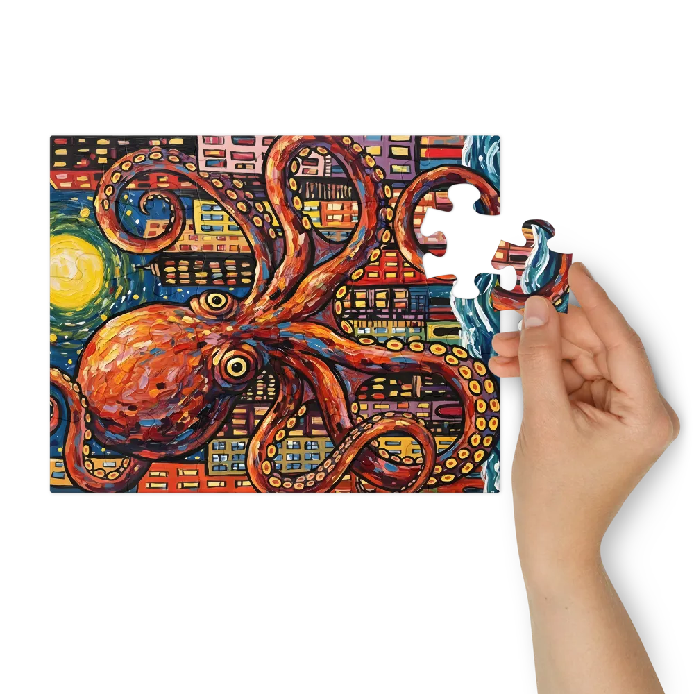 Moonlit Octopus 
 Jigsaw Puzzle in Tin Box