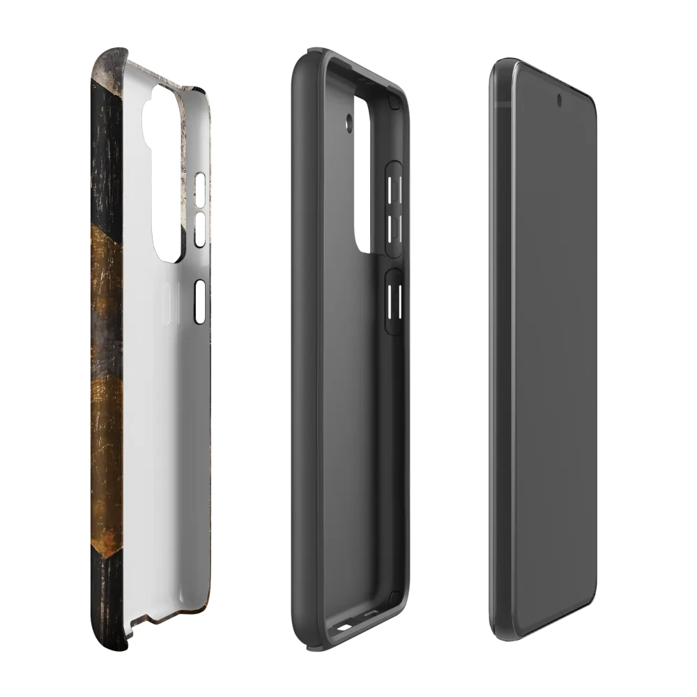 Geometric Harmony in Gold and Black | Phone Case |  S21 FE | Tough Case | Matte