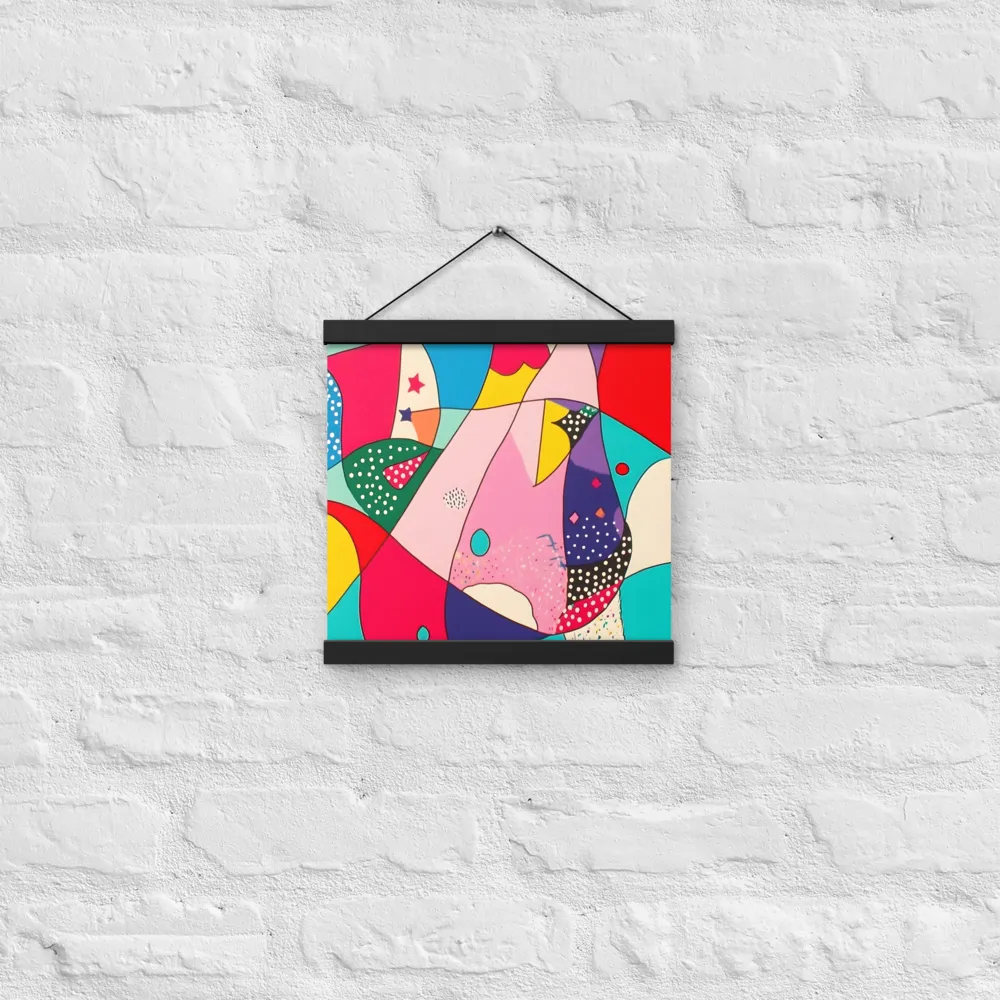 Playful Geometry in Color | Poster With Black Wood Hanger | 12″×12″