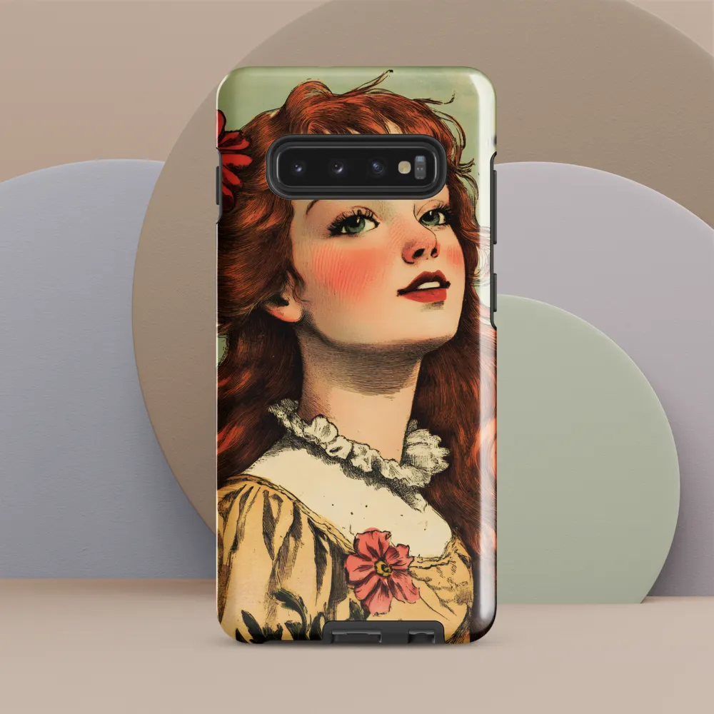 Whimsical Portrait of a Flower-Adorned Girl | Phone Case |  S10 Plus | Tough Case | Glossy