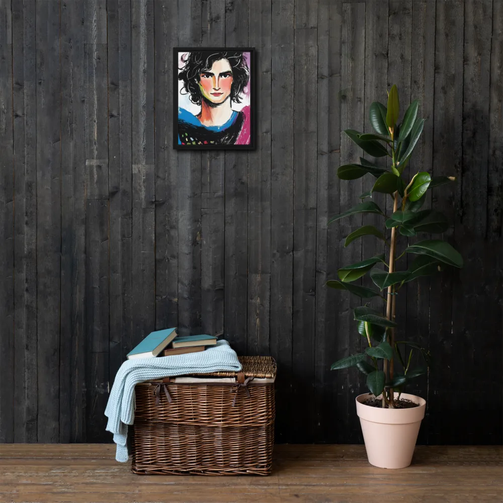 Vibrant Portrait of Youth | Canvas with Black Frame | 11″×14″