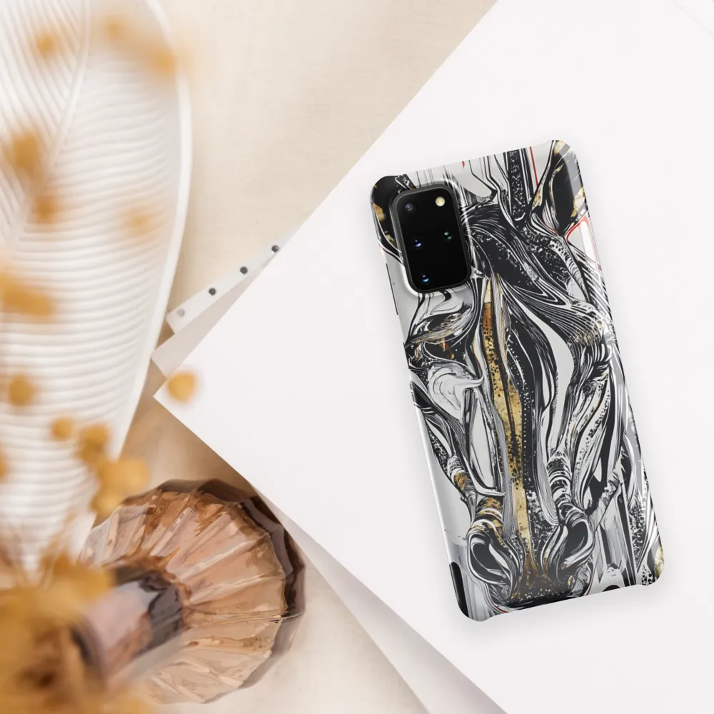 Ethereal Majesty: The Abstract Zebra | Phone Case |  S20 Plus | Snap Case | Glossy