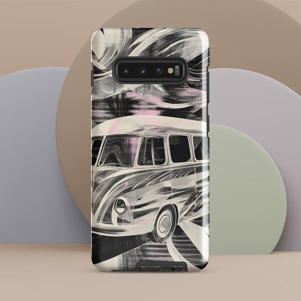 Motion in Monochrome: A Vintage Journey | Phone Case |  S10 Plus | Tough Case | Glossy