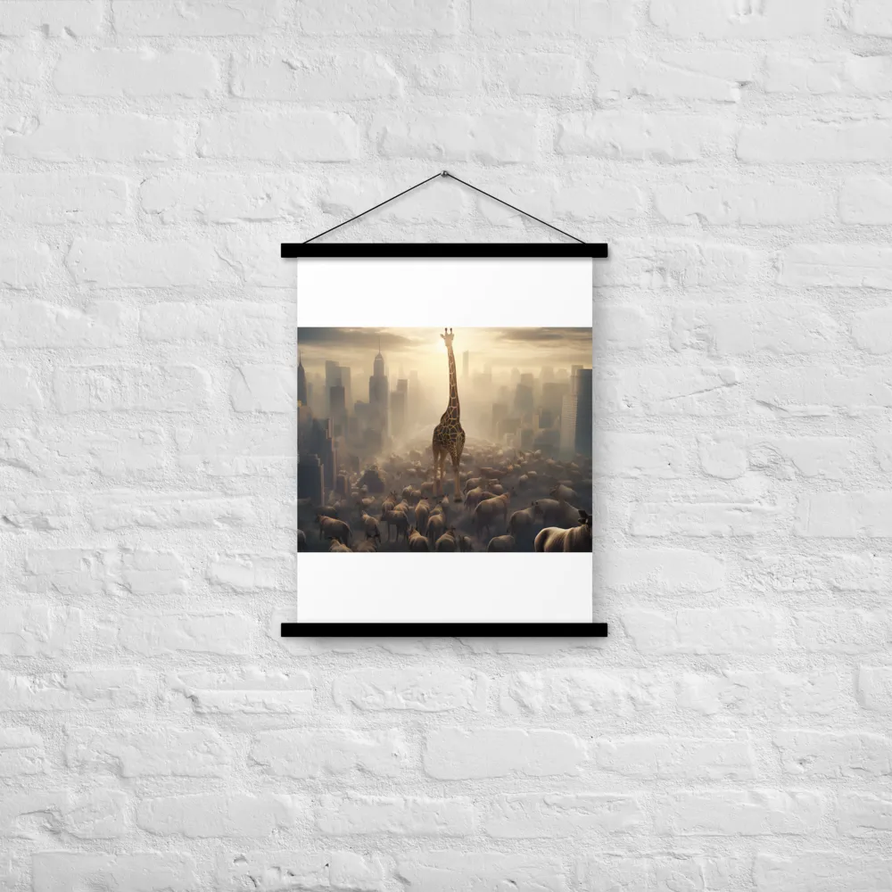 Urban Serengeti: A Giraffe's Perspective | Poster With Black Wood Hanger | 18″×24″
