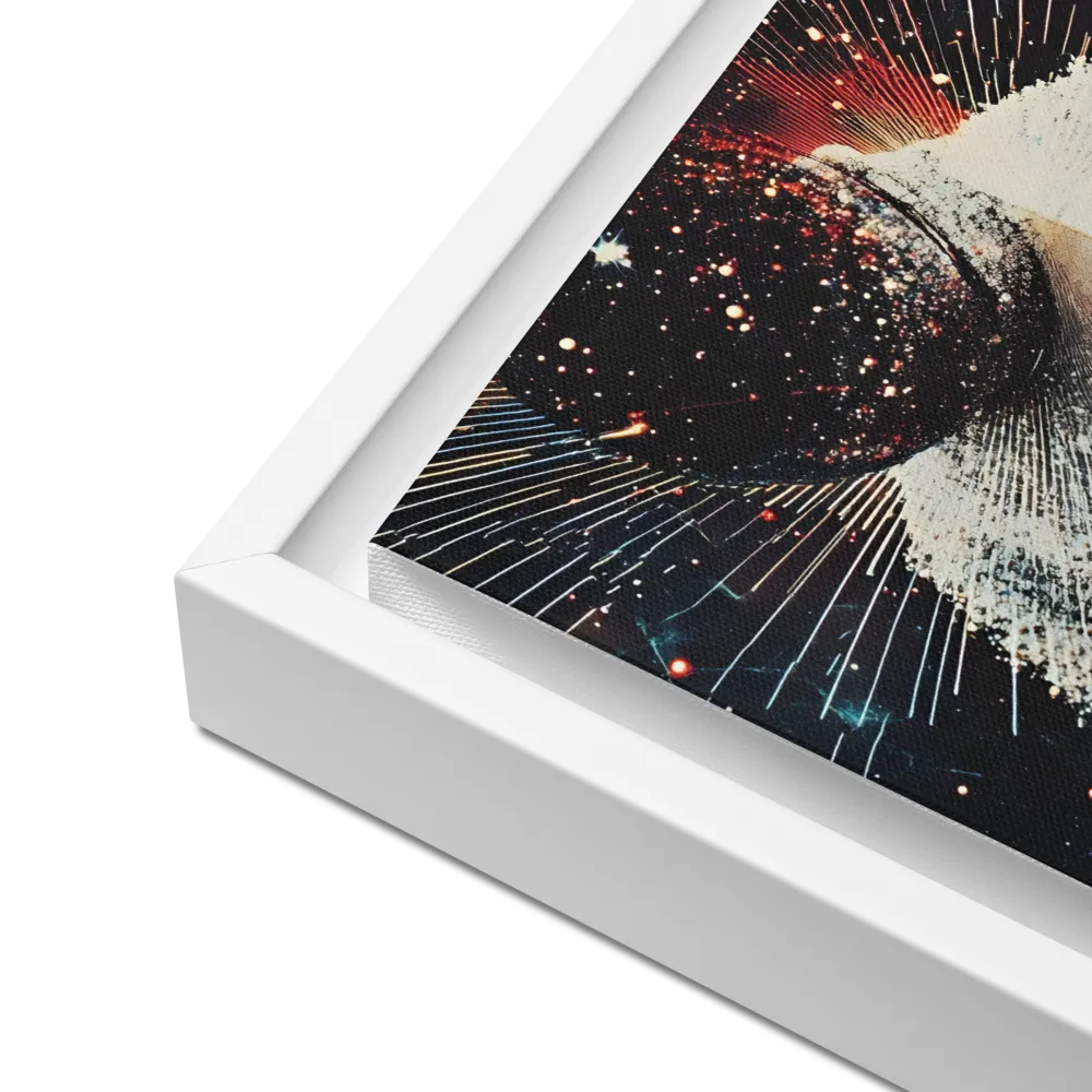 Ethereal Astronaut: A Journey Through the Cosmos | Canvas with White Frame | 12″×12″