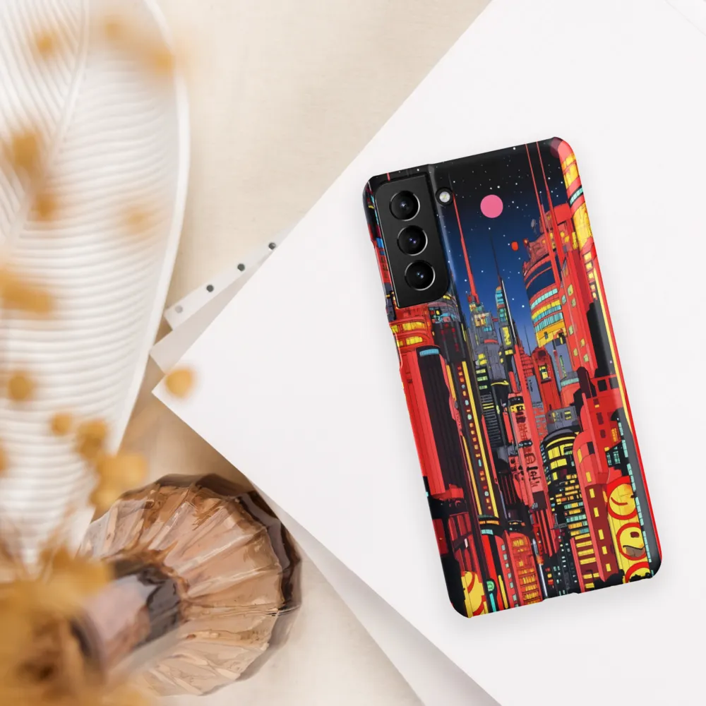 Neon Dreams: A Cyberpunk Cityscape | Phone Case |  S21 Plus | Snap Case | Matte