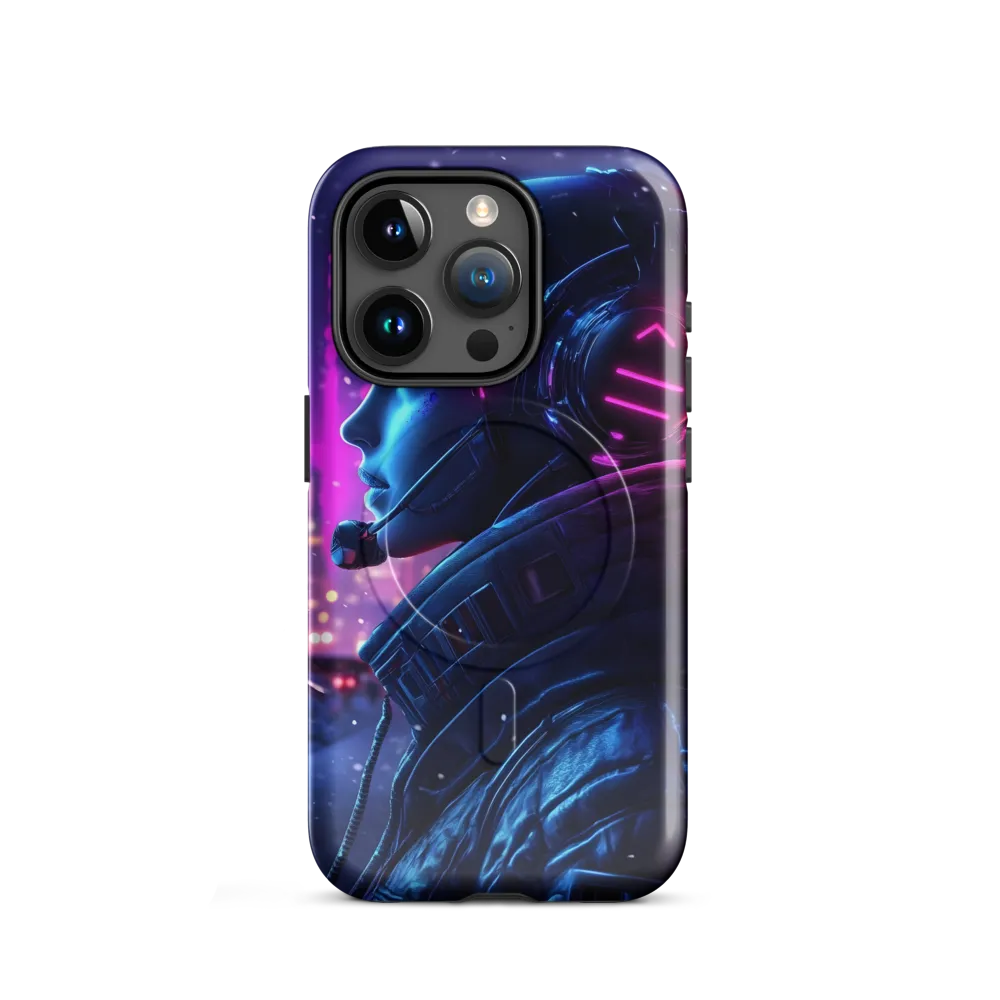 Dystopian Elegance: Cyberpunk Figure in Neon
