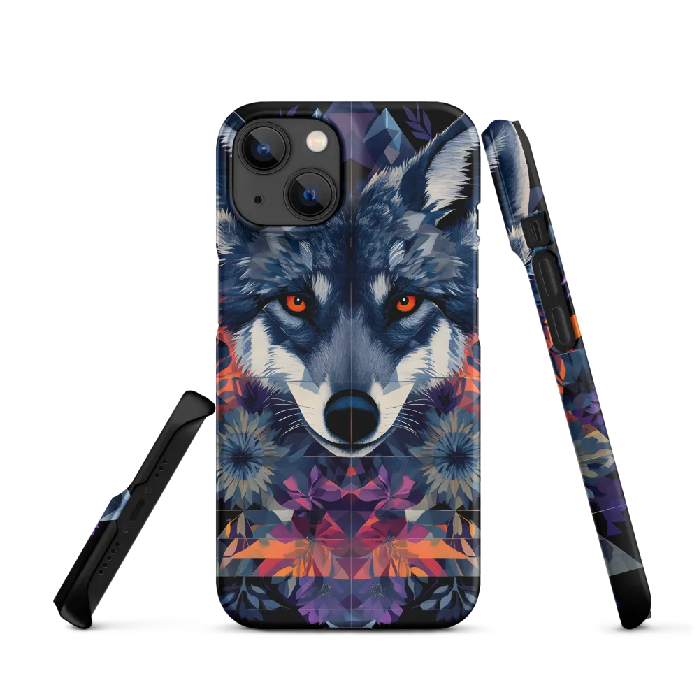 Mystical Wolf Amidst Floral Geometry
