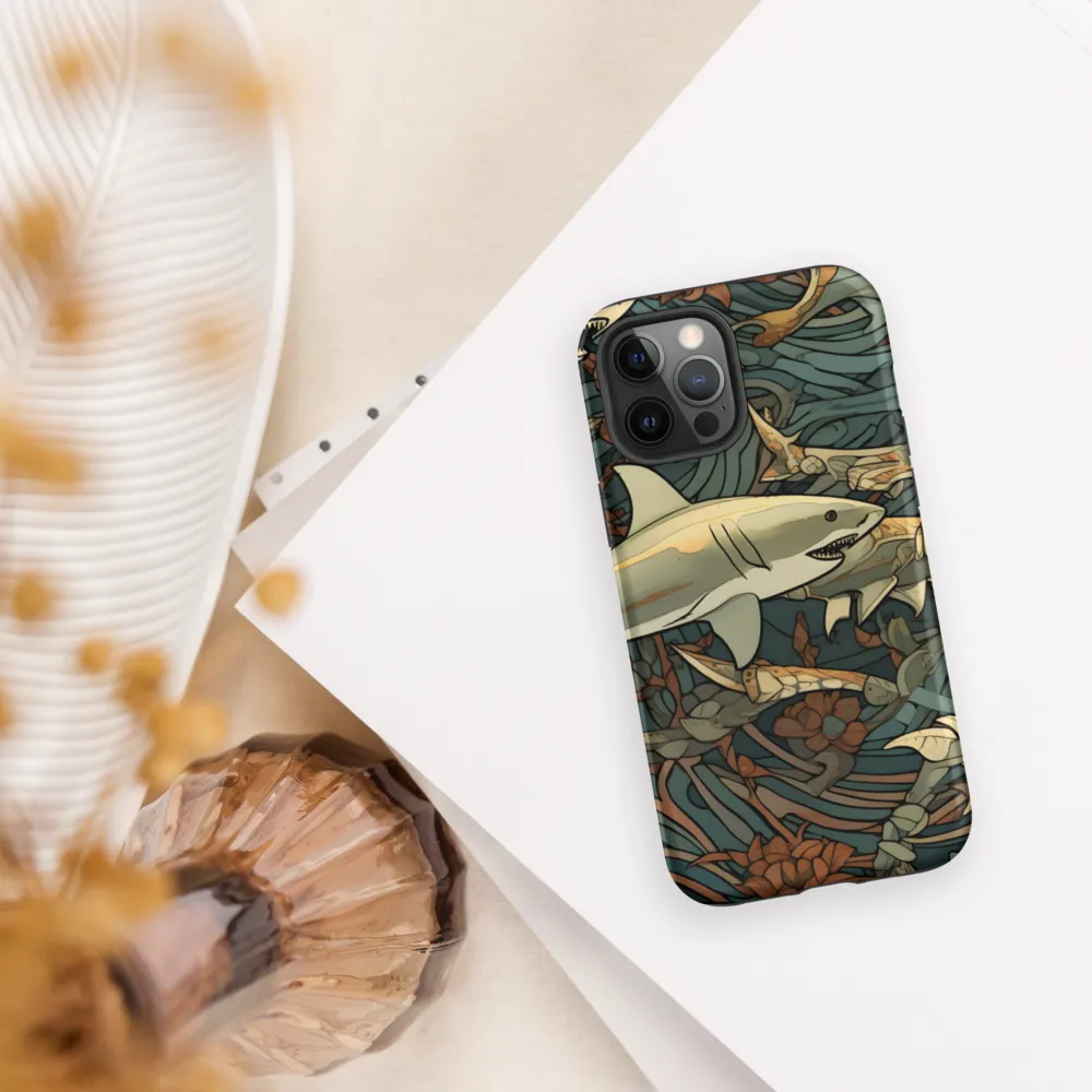 Dynamic Harmony of Sharks and Flora | Phone Case |  12 Pro Max | Tough Case | Matte