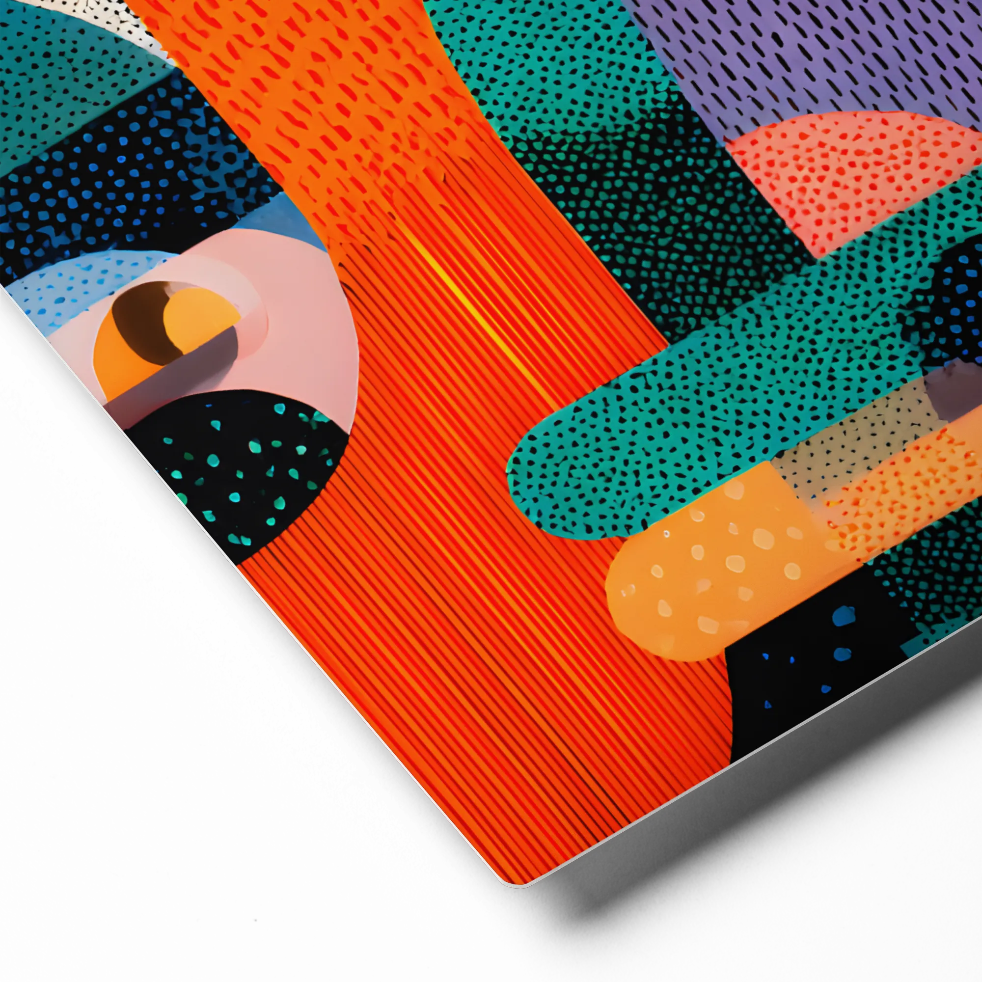 Playful Geometric Birds 
 Metal Print | 12″x 12″