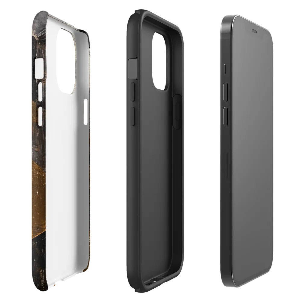 Geometric Harmony in Gold and Black | Phone Case |  12 Pro Max | Tough Case | Matte
