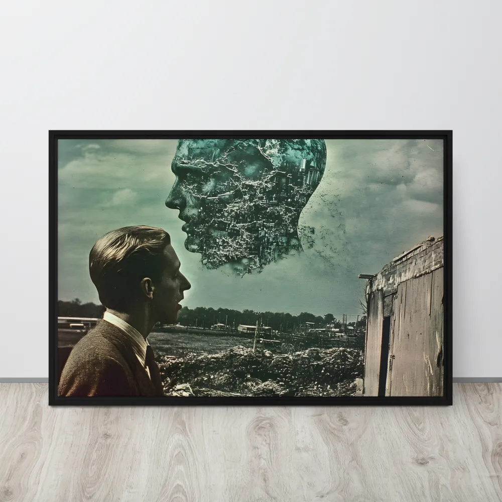 Ethereal Reflections: Identity in a Fragmented World | Canvas with Black Frame | 24″×36″