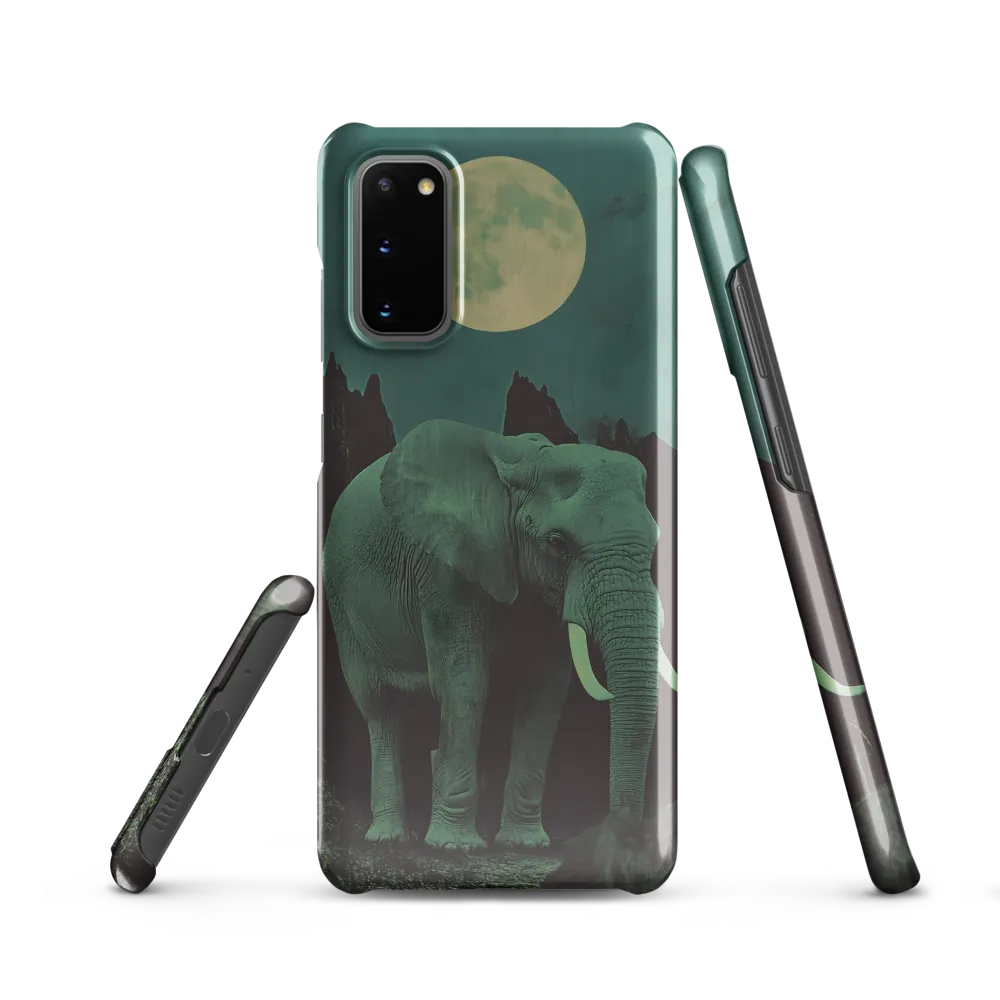 Ethereal Presence: Elephant Under a Full Moon | Phone Case |  S20 | Snap Case | Glossy