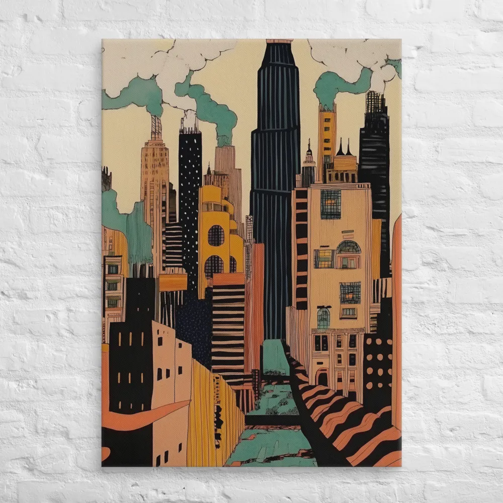 Urban Symphony in Ink | Canvas | 28″×40″