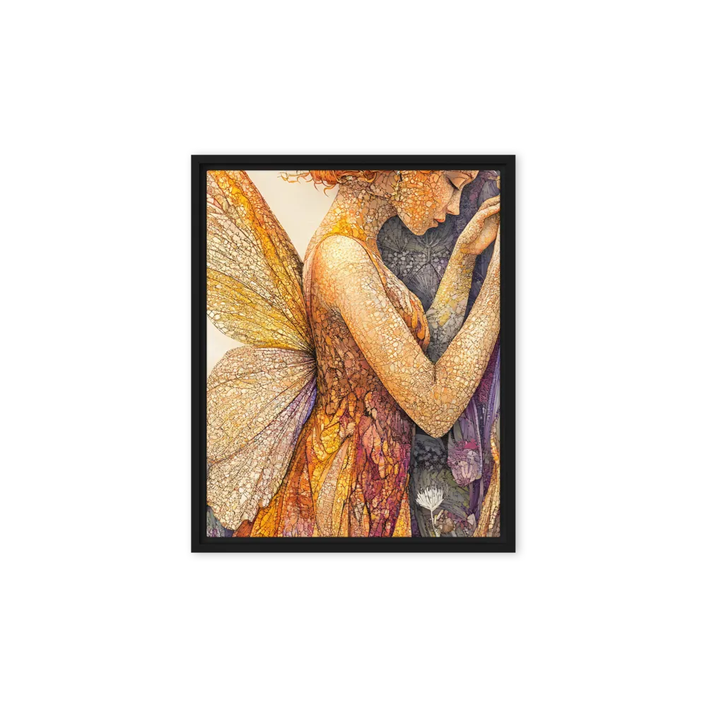 Whispers of the Frosted Meadow | Canvas with Black Frame | 8″×10″