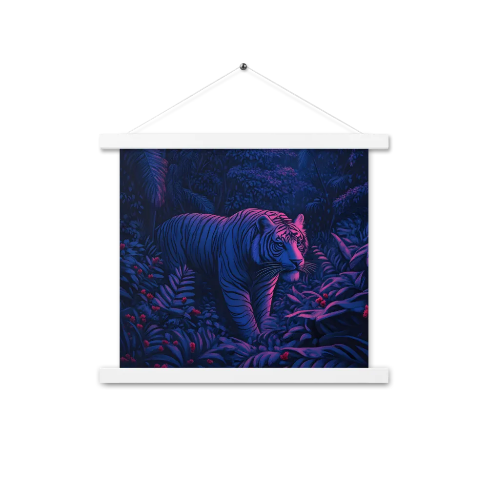Mystic Prowler: The White Tiger in the Jungle | Poster With White Wood Hanger | 14″×14″