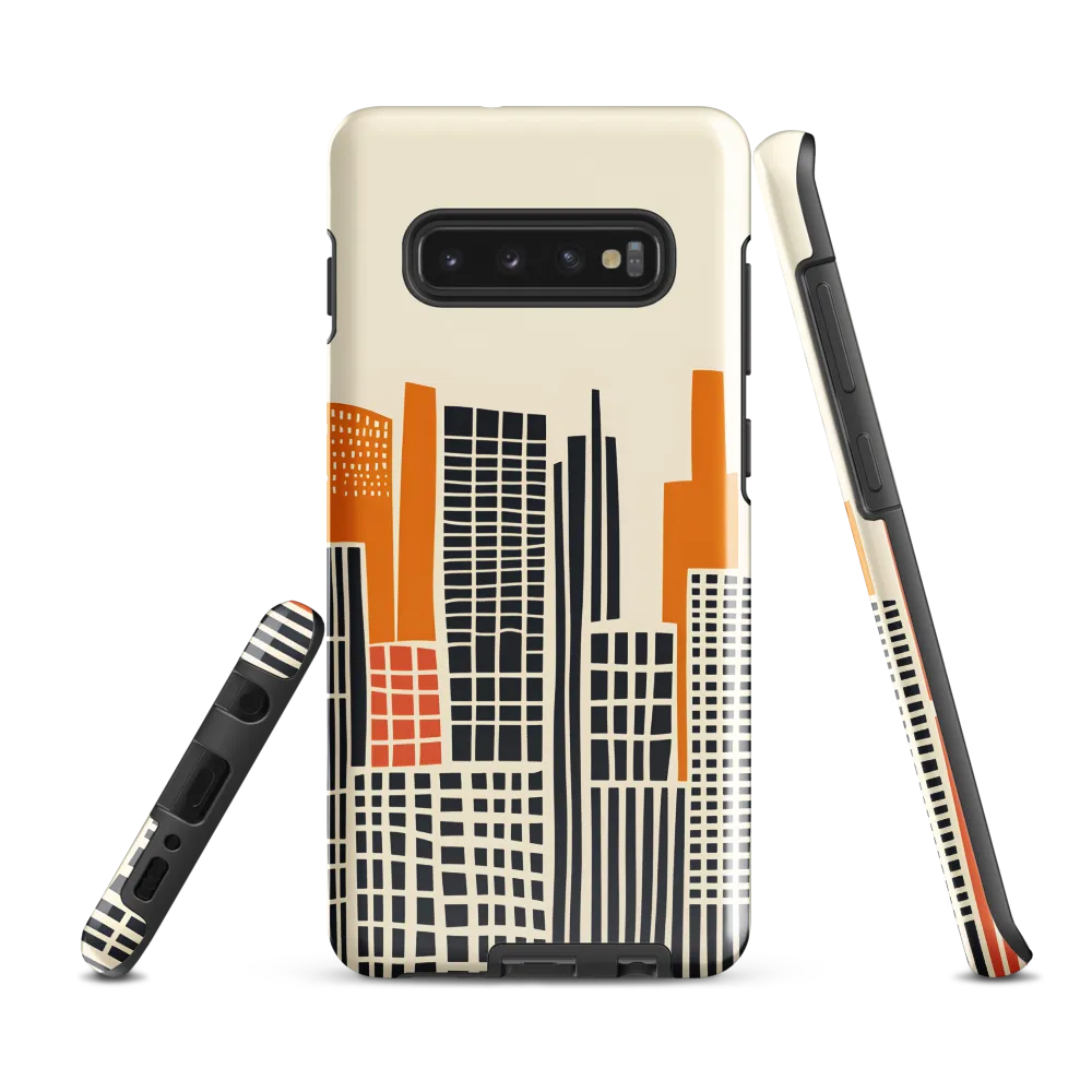 Urban Rhythms: A Graphic Cityscape | Phone Case |  S10 Plus | Tough Case | Glossy