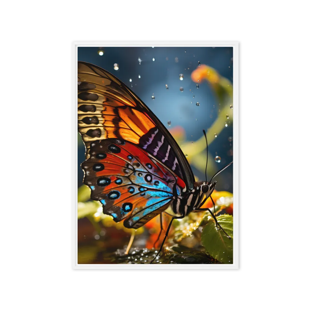 Dance of Colors: The Butterfly's Elegance | Canvas with White Frame | 20″×28″