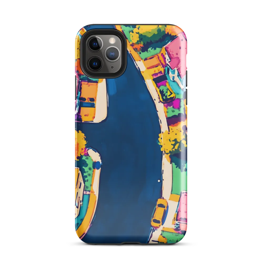 Curved Streets: A Vibrant Suburban Tapestry | Phone Case |  11 Pro Max | Tough Case | Glossy