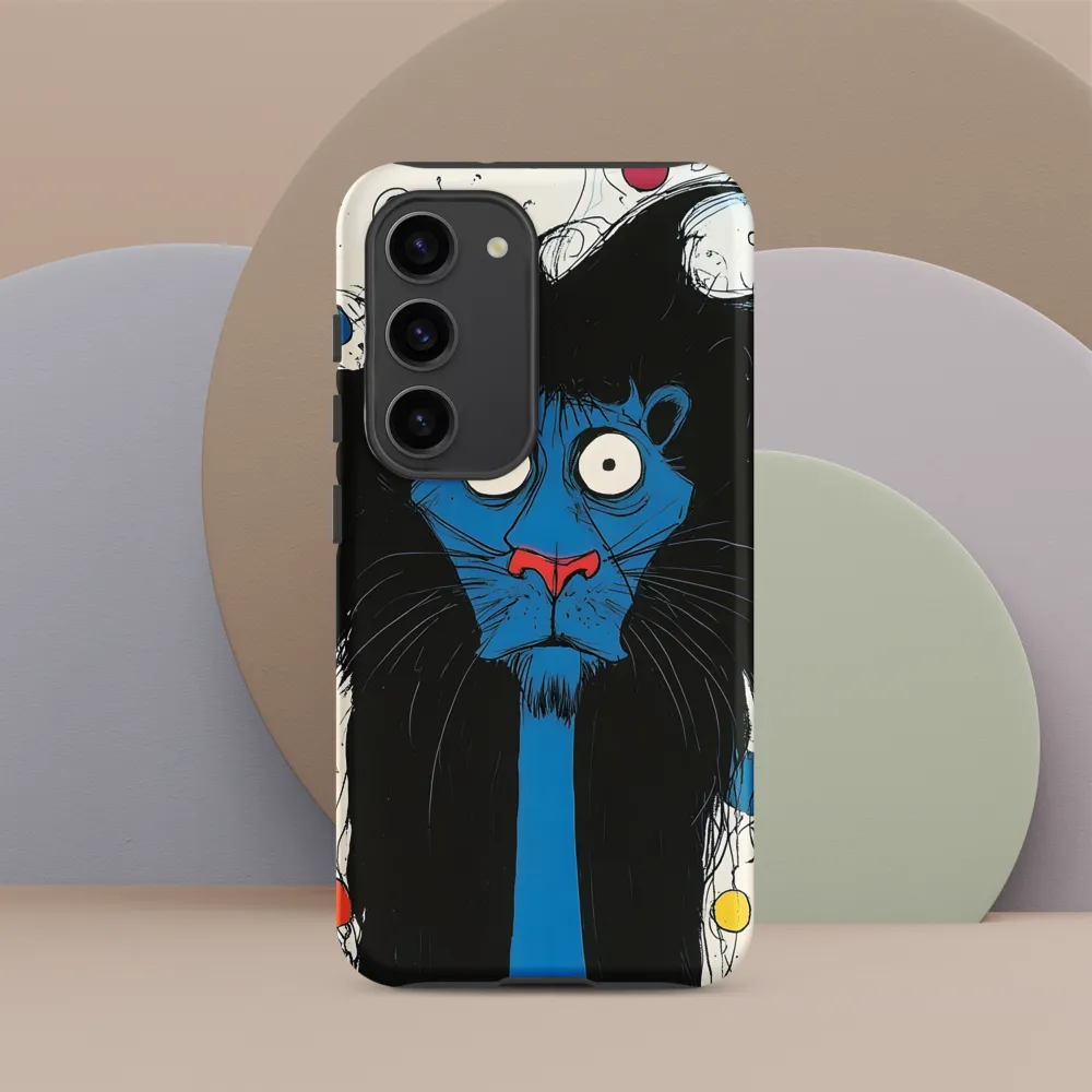 Whimsical Blue Lion