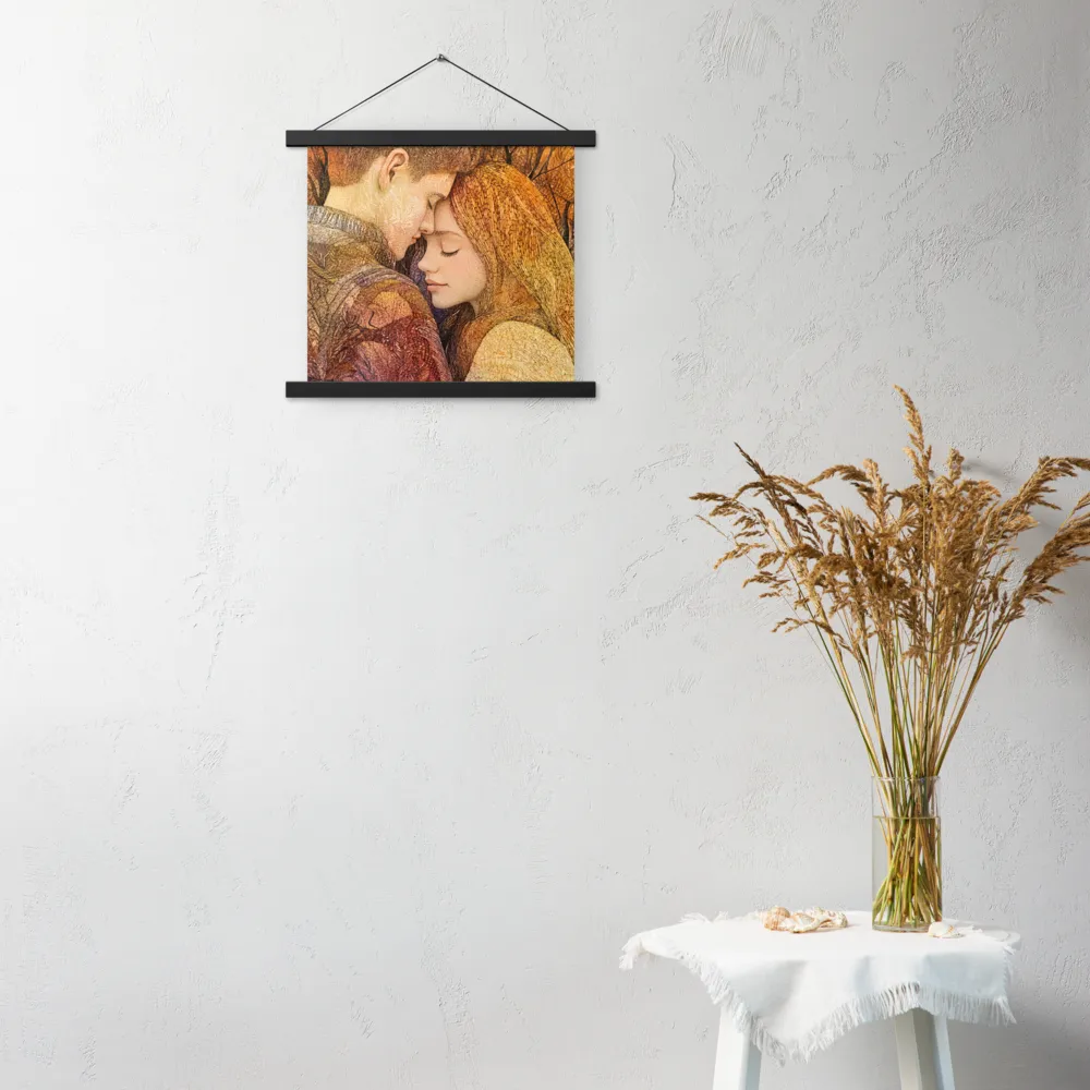 Embrace of Autumn | Poster With Black Wood Hanger | 14″×14″