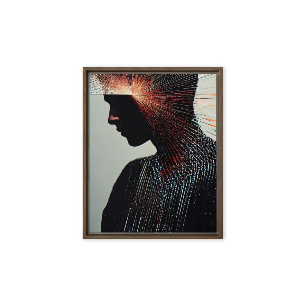 Radiant Reflection: An Abstract Journey of Thought | Canvas with Brown Frame | 8″×10″